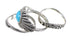 Stackable Turquoise Southwestern Authentic Sterling Silver Ring Set Size 6-1/4 QX83935